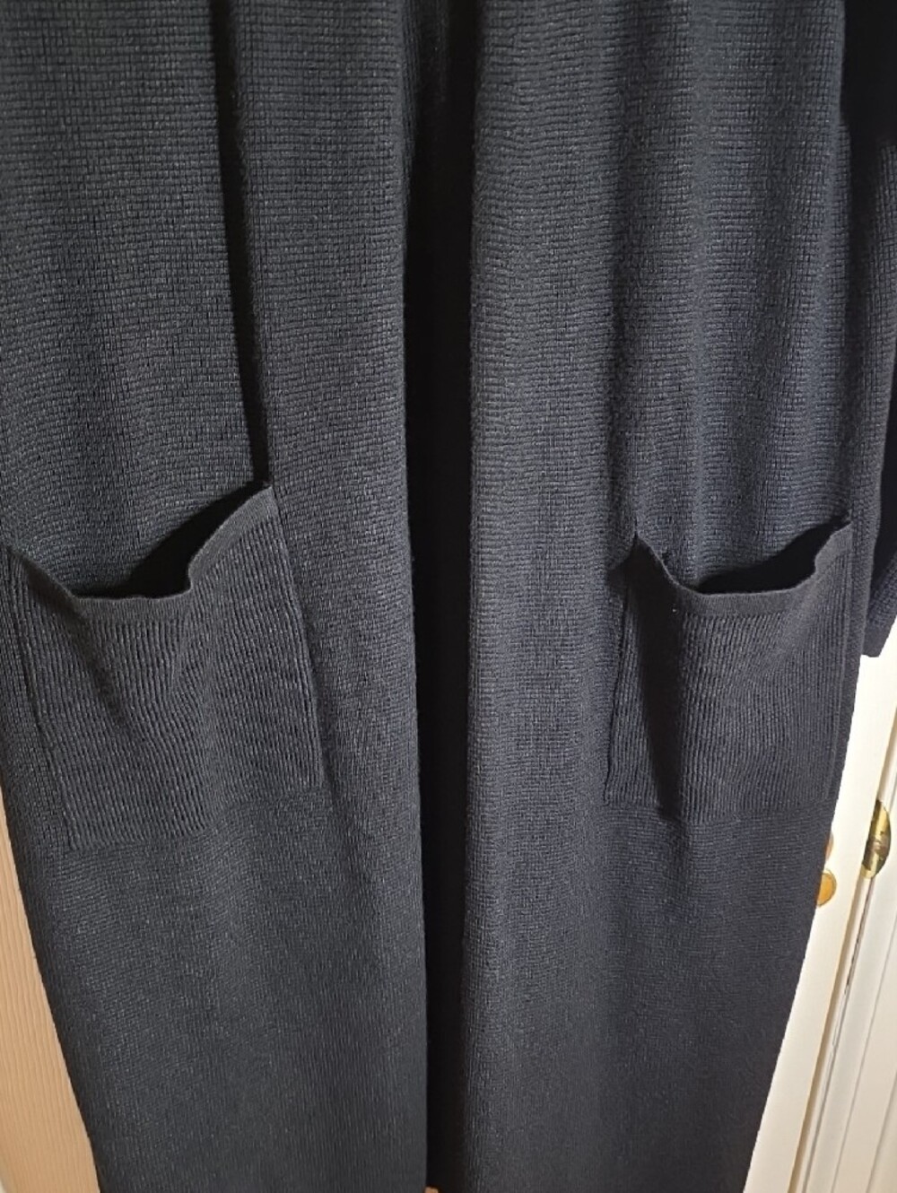 Cyrus Black Long Open-Front Women's Duster Cardigan - Picture 2 of 5